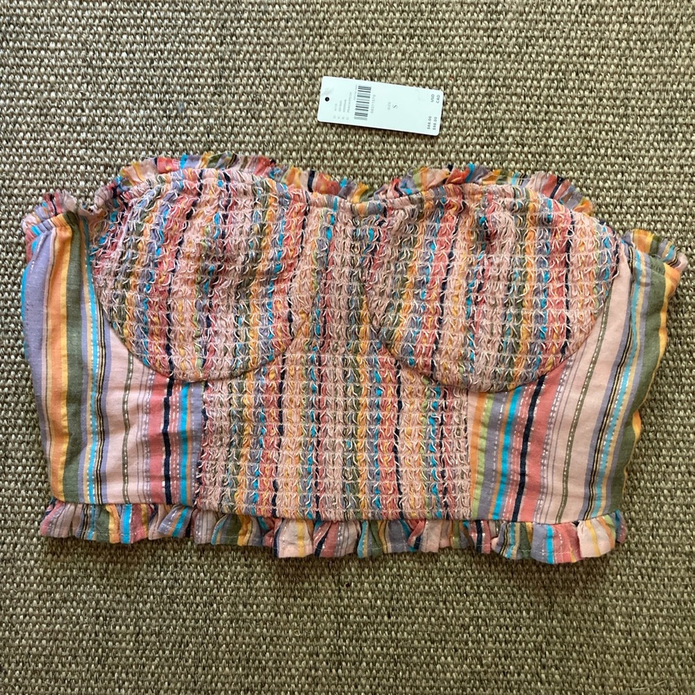 NWT Pilcro Anthropologie Shirred Crop Top